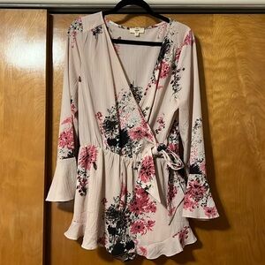 NWOT! Long sleeve floral romper